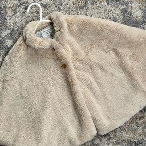 Zara Toddler Girls faux fur poncho